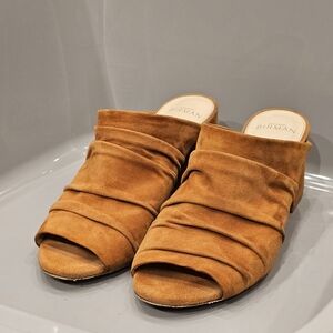 ALEXANDRE BIRMAN rusty orange suede leather ruched sandals